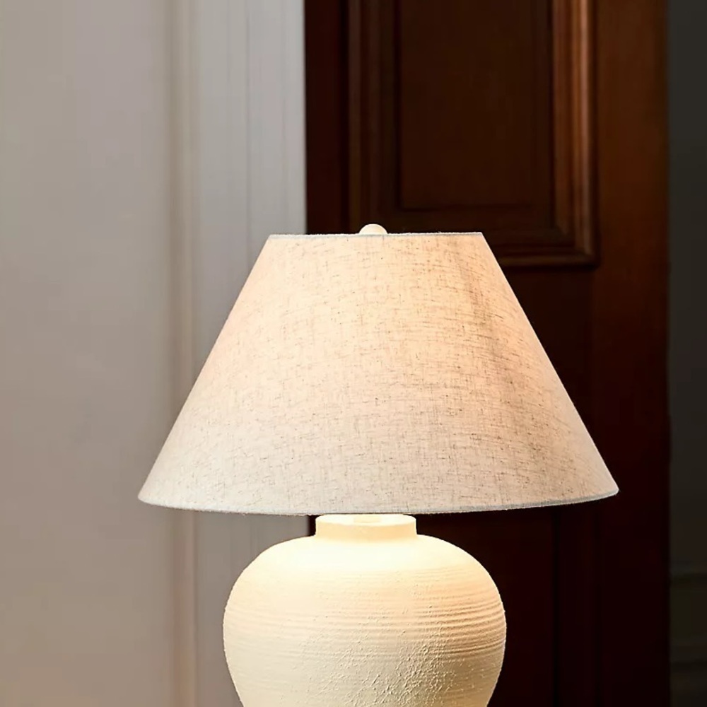 Anthropologie Linen Lampshade  14” Diameter NWT